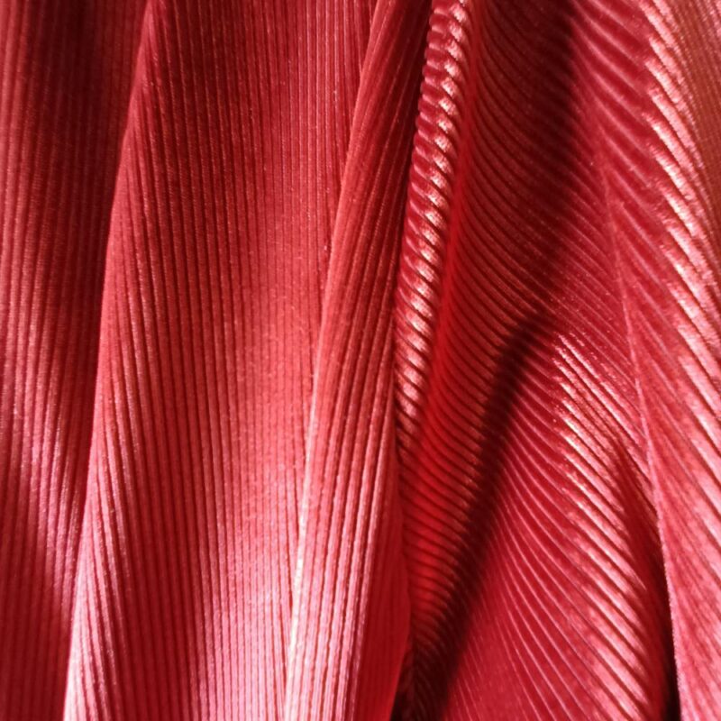 Tapado Kimono Largo Verona Terracota Terciopelo Lineas Maria Paskaro