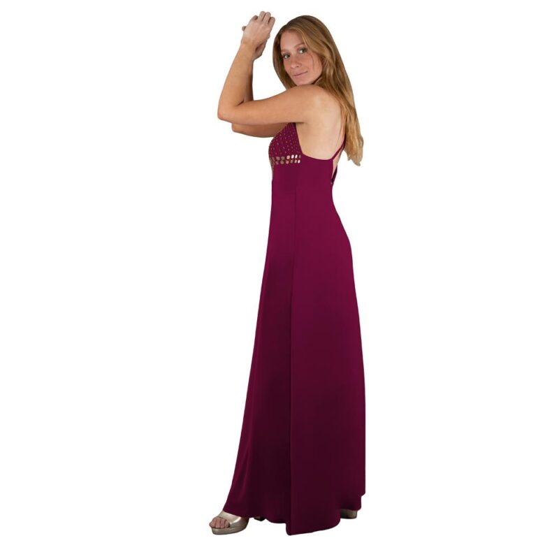 Vestido Largo Berlin Cherry Bordado C Maria Paskaro