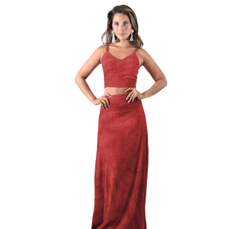 Peto Paris Rojo Lentejuelas Lycra Con Lazo Espalda Maria Paskaro