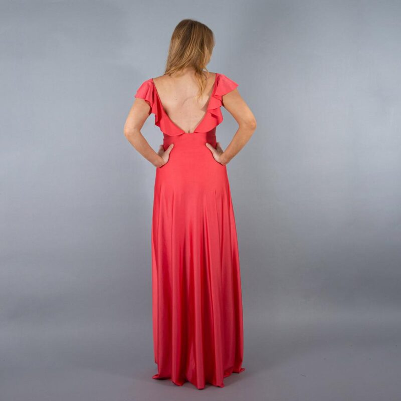 Vestido Largo Marken Coral Lycra Dupont Maria Paskaro