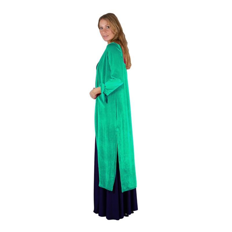 Tapado Kimono Largo Verona Esmeralda Terciopelo Maria Paskaro