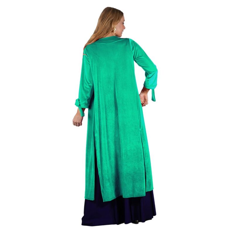 Tapado Kimono Largo Verona Esmeralda Terciopelo Maria Paskaro