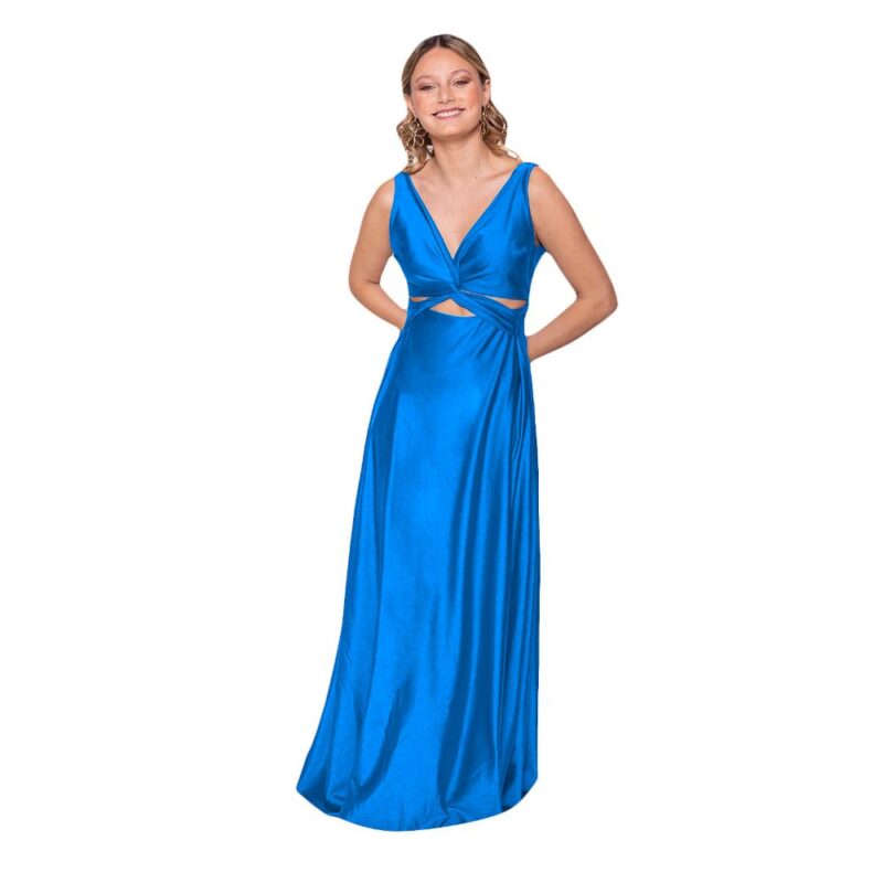 Vestido Largo Algarve Calypso Lycra Dupont Maria Paskaro