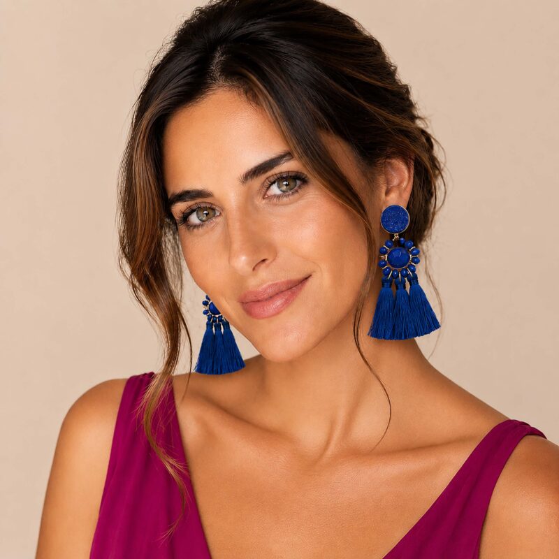 Aros Itata Azulino Fleco Maria Paskaro