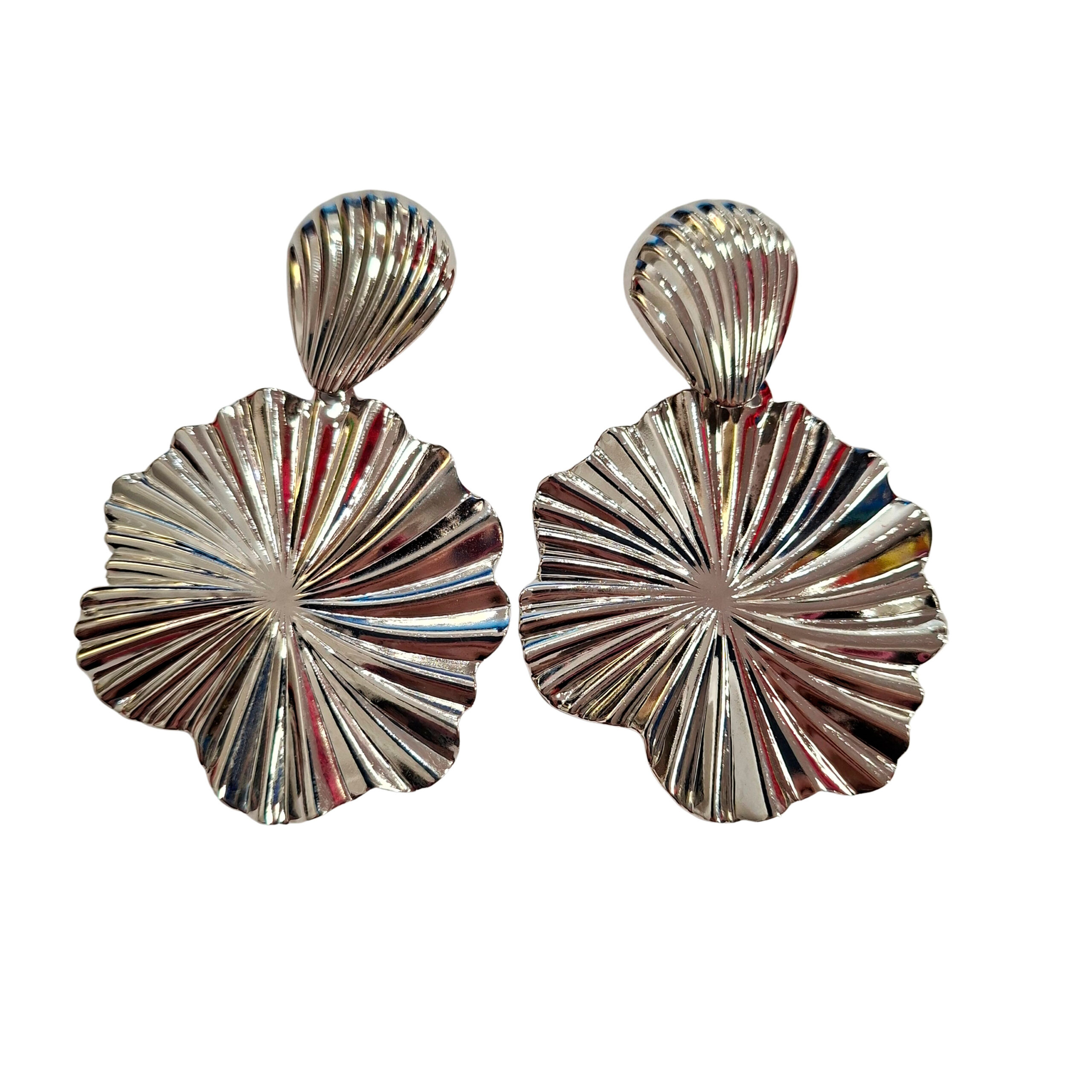 Aros Magnolia Plateado Maria Paskaro