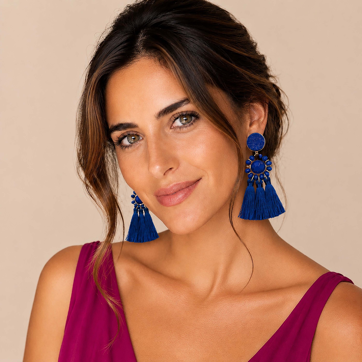 Aros Itata Azulino Fleco Maria Paskaro
