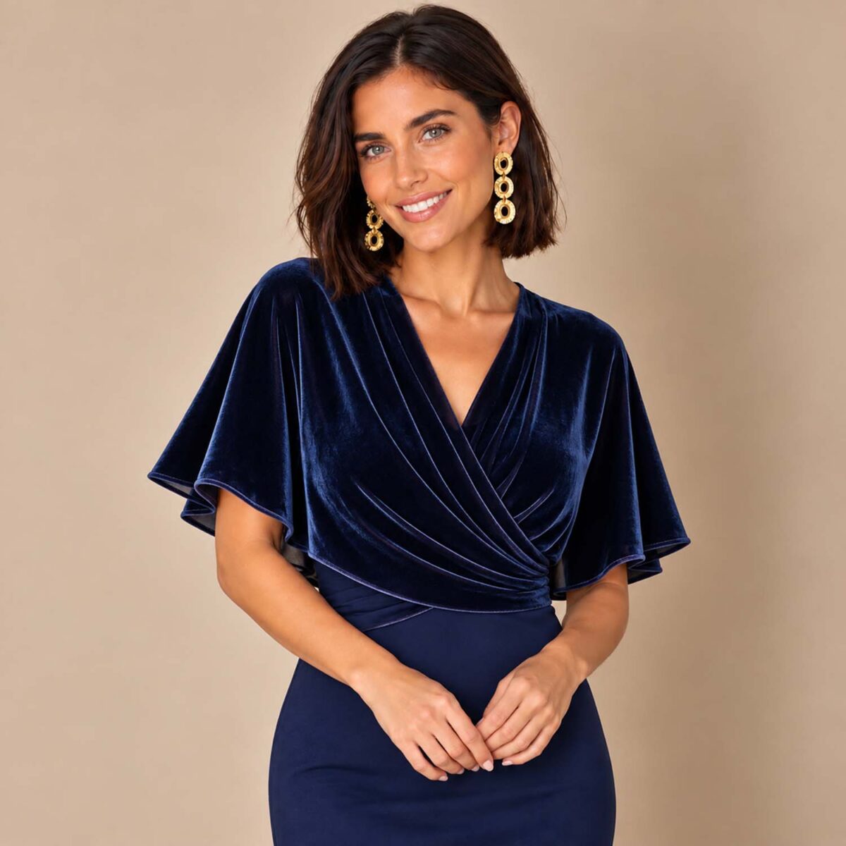Tapado Capa Multiforma Catania Azul Terciopelo Maria Paskaro