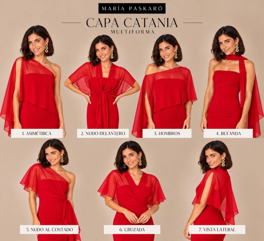 Tapado Capa Multiforma Catania Azul Marino Gasa Maria Paskaro
