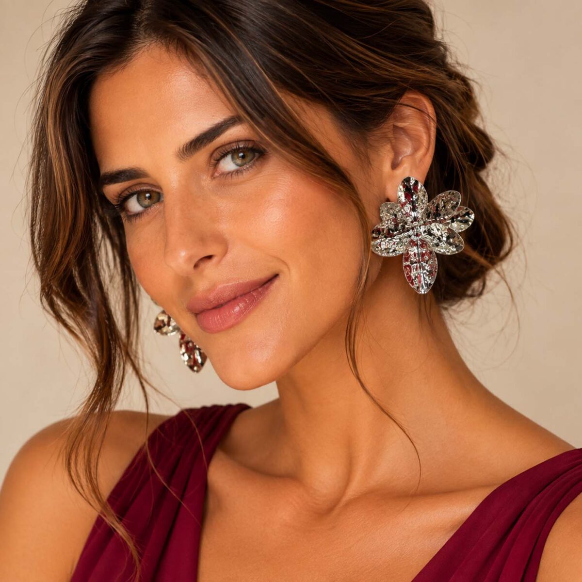 Aros Bea Plateado Maria Paskaro